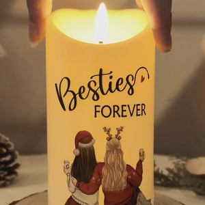 Notre amitié est infinie - Bougie LED personnalisée Bestie - Cadeau de Noël pour meilleures amies, meilleures amies, sœurs