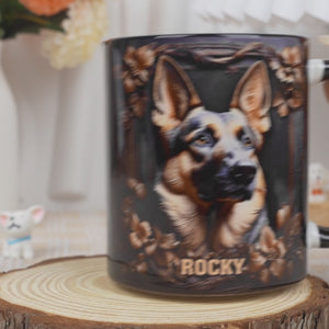 Fort, intelligent et toujours prêt - Mug personnalisé avec effet gonflable 3D imprimé pour chien - Cadeau pour propriétaires et amoureux des animaux
