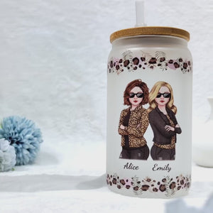Je souris beaucoup plus - Tasse en verre personnalisée pour meilleure amie, tasse à café glacé - Cadeau pour meilleures amies, meilleures amies, sœurs