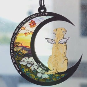 Tu es mon ange, toujours à mes côtés - Attrape-soleil personnalisé à suspendre à une fenêtre - Cadeau de condoléances pour les propriétaires d'animaux de compagnie et les amoureux des animaux