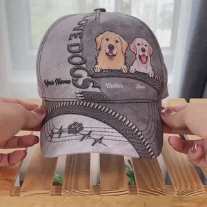 Casquette personnalisée, casquette classique à imprimé intégral – Cadeaux d'anniversaire personnalisés pour les amoureux des chiens et des chats, les papas et les mamans de chiens, les propriétaires de chats – J'aime les chiens plus que les humains