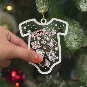 First Christmas Snuggles, First Christmas Giggles! - Family Personalized Custom Ornament - Acrylic Custom Shaped - Christmas Gift For Baby Kids, Newborn Baby