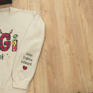 Keep Calm And Love Gigi - Family Personalized Custom Unisex Sweatshirt With Design On Sleeve - Christmas Gift For Mom, Grandma