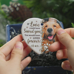 Décoration photo personnalisée en céramique – Cadeaux de condoléances personnalisés pour chiens et chats – La mort met fin à une vie, pas à une relation