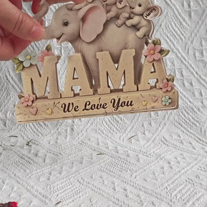 Love You A Ton, Mama - Family Personalized Custom Acrylic Plaque Custom Shape - Mother's Day, Gift For Mom