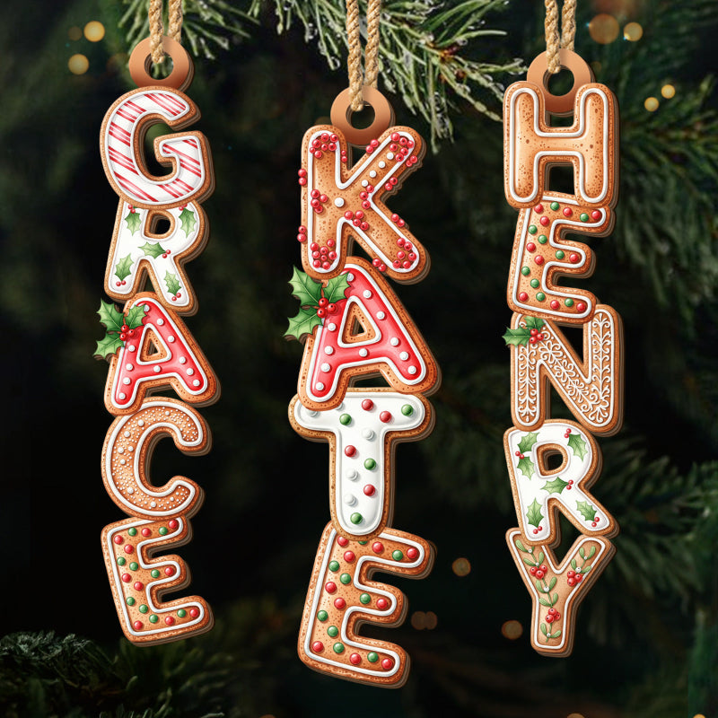 Custom Wooden Ornament - Personalized Christmas Birthday Gifts For Mom, Dad, Brother, Sister, Kids - Our Family Our Greatest Word