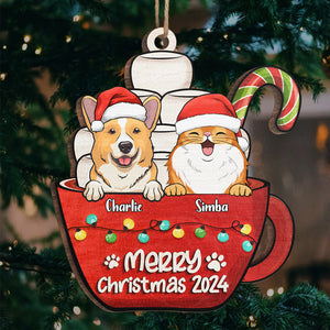 Joyeuses fêtes ! Décoration personnalisée pour chien et chat - Bois de forme unique - Cadeau de Noël pour les propriétaires et les amoureux des animaux.