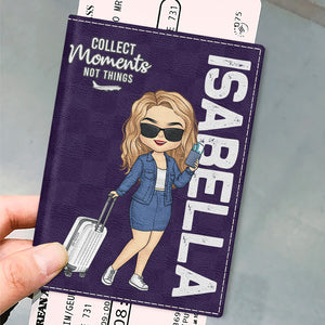 Né pour explorer le monde - Étui de passeport personnalisé, porte-passeport - Cadeau de vacances, cadeau pour les amateurs de voyages d'aventure