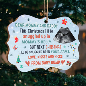 Photo personnalisée Chers parents - Ornement personnalisé familial - Forme Benelux en bois - Cadeau de Noël pour la première maman