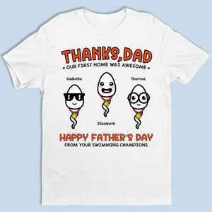 Nous sommes vos champions de natation - T-shirt unisexe personnalisé, sweat à capuche, sweat-shirt - Cadeau de fête des pères, d'anniversaire pour papa