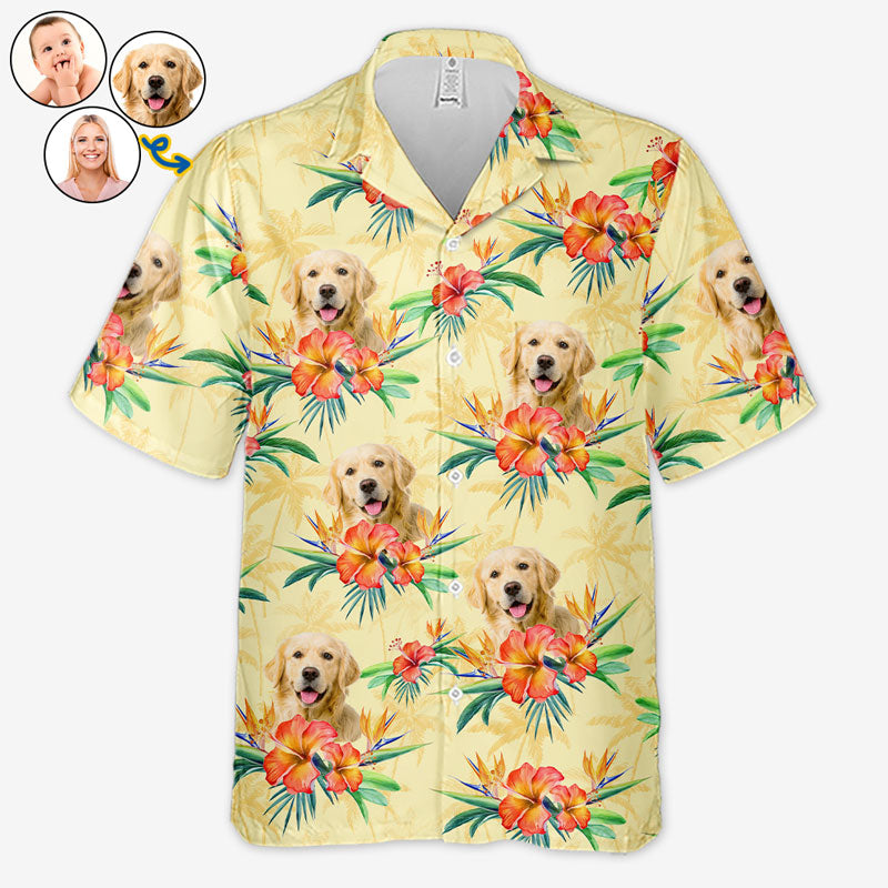 Custom Photo Summer Vibes Only - Dog & Cat Personalized Custom Unisex Tropical Hawaiian Aloha Shirt - Summer Vacation Gift, Gift For Pet Owners, Pet Lovers