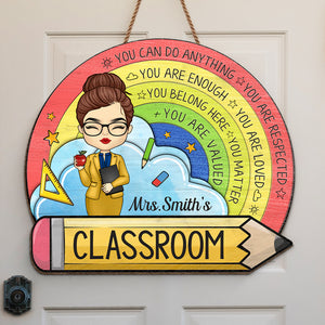 Vous êtes apprécié - Panneau en bois personnalisé pour enseignant - Cadeau de pendaison de crémaillère pour enseignant, retour à l'école