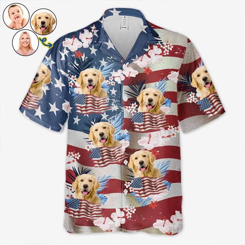 T-shirt hawaïen tropical unisexe personnalisé avec photo « J'ai besoin de vitamines » pour chien et chat, motif patriotique, motif tropical, pour les vacances d'été, pour les propriétaires d'animaux et les amoureux des animaux.