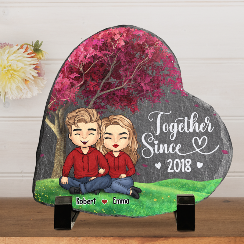 Tu es le seul - Pierre en forme de cœur personnalisée avec support pour couple - Cadeau pour mari et femme, anniversaire