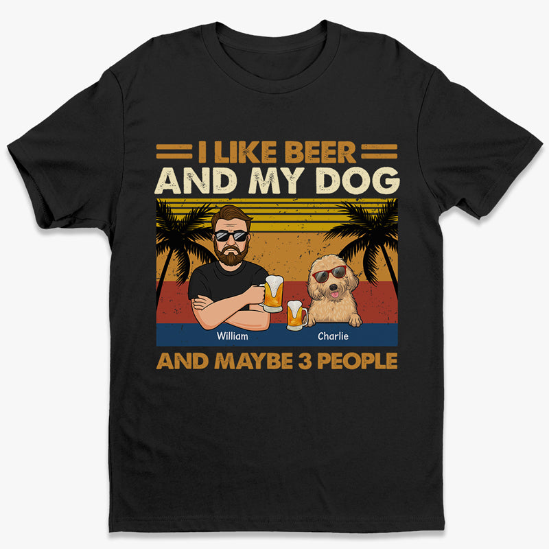 J'aime la bière et mes chiens - T-shirt unisexe personnalisé, sweat à capuche, sweat-shirt - Vacances d'été, cadeau pour les propriétaires d'animaux et les amoureux des animaux