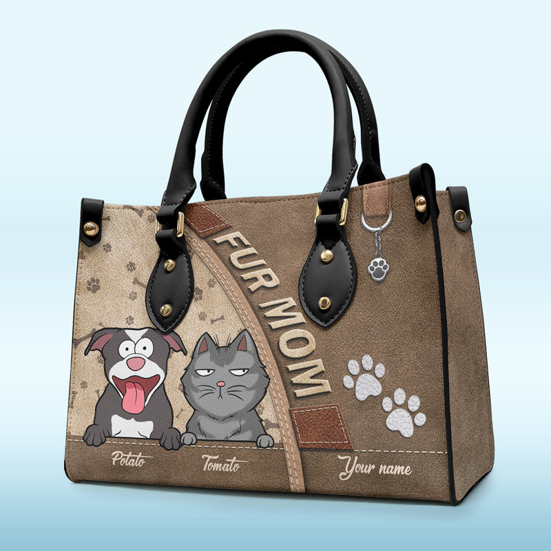 Les chiens les plus mignons du monde - Sac à main en cuir personnalisé pour chien et chat - Cadeau pour propriétaires et amoureux des animaux