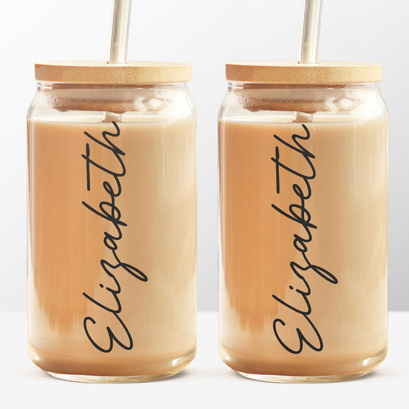 Love Yourself - Personalized Custom Glass Cup, Iced Coffee Cup - Birthday Gift, Gift For Yourself