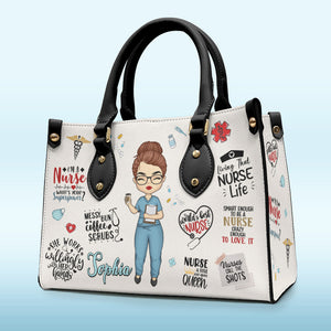 Vous êtes nos anges en tenue d'infirmière - Sac à main en cuir personnalisé pour infirmière - Cadeau d'appréciation, de remerciement, de vie d'infirmière, de vie de médecin