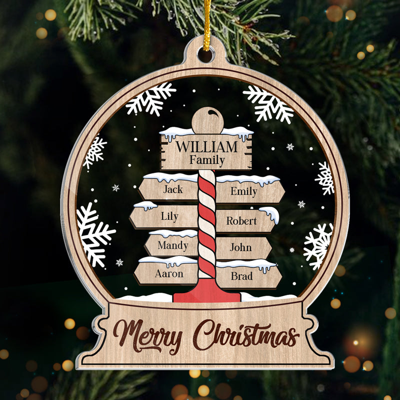 La joie de Noël est familiale - Décoration personnalisée pour la famille - Acrylique en forme personnalisée - Cadeau de Noël pour les membres de la famille
