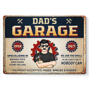 S'il ne peut pas le réparer, personne ne le peut - Plaque en métal personnalisée pour la décoration intérieure de la famille - Cadeau de pendaison de crémaillère pour la fête des pères