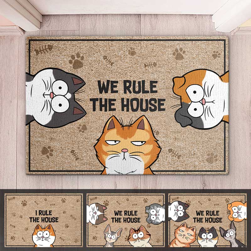We Rule The House - Cat Personalized Custom Decorative Mat - Gift For Pet Owners, Pet Lovers