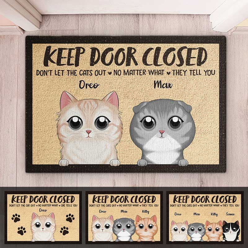 Don't Let My Fur Babies Out - Cat Personalized Custom Decorative Mat - Gift For Pet Owners, Pet Lovers