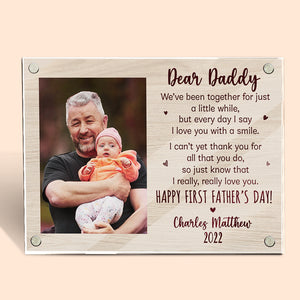 Je t'aime vraiment, vraiment - Cadre photo magnétique personnalisé en acrylique pour la famille - Cadeau de fête des pères, d'anniversaire pour papa