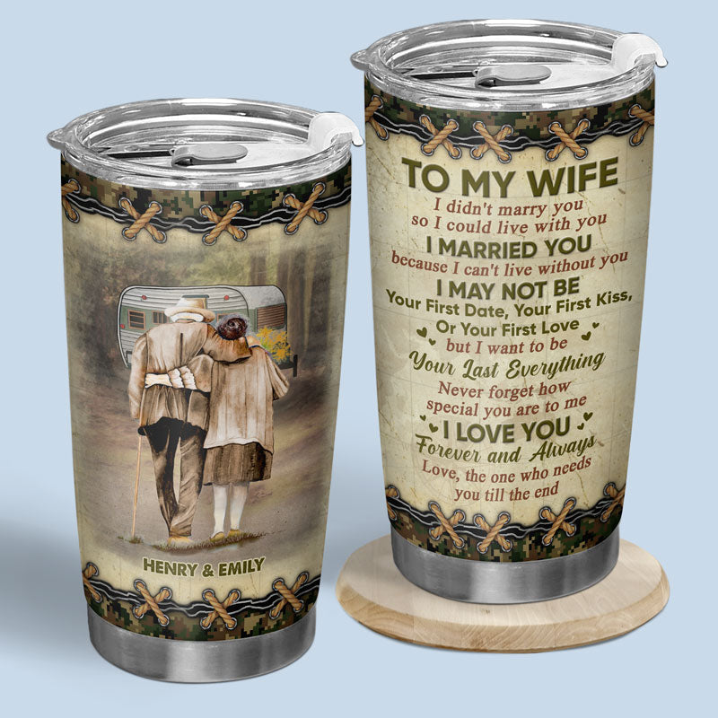 Je t'ai épousé parce que je ne peux pas vivre sans toi - Verre personnalisé pour couple - Cadeau pour femme, anniversaire