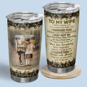 Je t'ai épousé parce que je ne peux pas vivre sans toi - Verre personnalisé pour couple - Cadeau pour femme, anniversaire