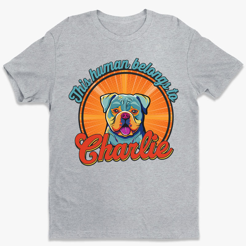Photo personnalisée à laquelle appartient cet humain - T-shirt, sweat à capuche et sweat-shirt unisexe personnalisé pour chien et chat - Cadeau pour propriétaires et amoureux des animaux