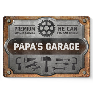 Mon papa peut tout réparer - Plaque en métal personnalisée pour la décoration intérieure - Cadeau de fête des pères, de pendaison de crémaillère pour papa
