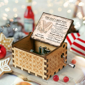 3.7" Custom Photo The Day I Met You - Couple Personalized Custom Music Box - Gift For Husband Wife, Anniversary