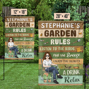 Règles de jardinage pour vous - Drapeau de jardin personnalisé - Cadeaux pour les amateurs de jardinage