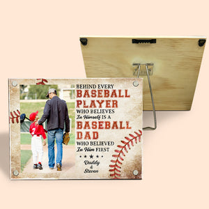 Photo personnalisée derrière chaque joueur de baseball - Cadre photo magnétique en acrylique personnalisé pour la famille - Cadeau pour les membres de la famille