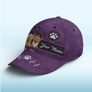 Casquette classique à imprimé intégral « Keep Calm And Love Dogs » marron – Cadeau pour propriétaires et amoureux des animaux