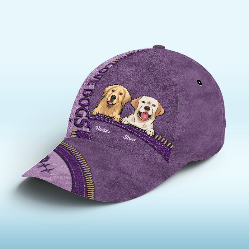 Casquette personnalisée, casquette classique à imprimé intégral – Cadeaux d'anniversaire personnalisés pour les amoureux des chiens et des chats, les papas et les mamans de chiens, les propriétaires de chats – J'aime les chiens plus que les humains