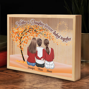 Mère et filles, notre amour ne connaît pas de distance - Cadre lumineux personnalisé pour la famille - Cadeau d'anniversaire pour maman