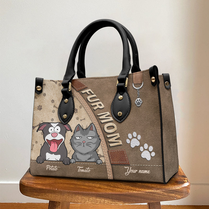 Les chiens les plus mignons du monde - Sac à main en cuir personnalisé pour chien et chat - Cadeau pour propriétaires et amoureux des animaux
