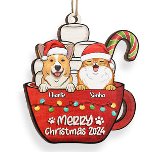 Joyeuses fêtes ! Décoration personnalisée pour chien et chat - Bois de forme unique - Cadeau de Noël pour les propriétaires et les amoureux des animaux.