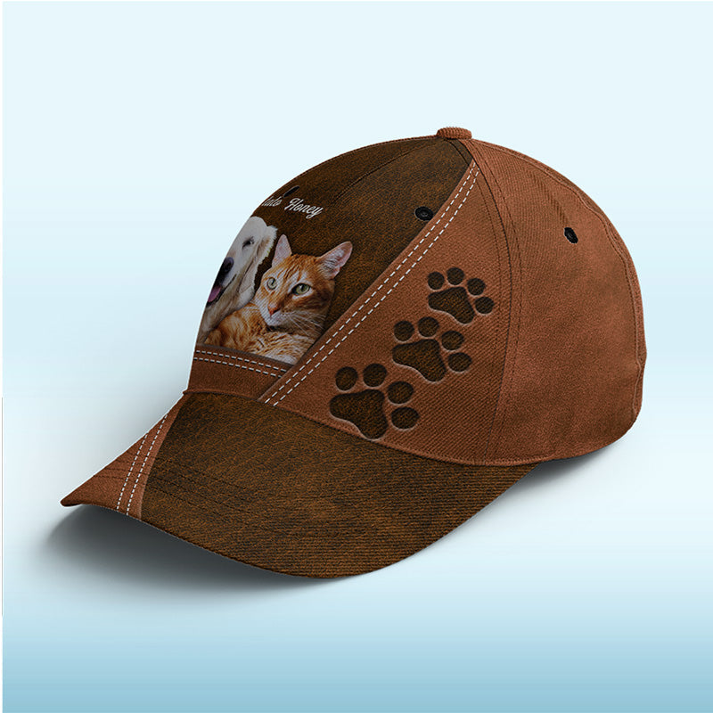 Casquette personnalisée avec photo « Tu es mon animal de compagnie bien-aimé » verte - Casquette personnalisée pour chien et chat, imprimé intégral - Nouveauté, cadeau pour propriétaires d'animaux et amoureux des animaux.