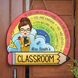 Vous êtes apprécié - Panneau en bois personnalisé pour enseignant - Cadeau de pendaison de crémaillère pour enseignant, retour à l'école