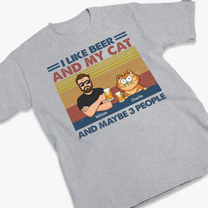 J'aime la bière et mes chats - T-shirt unisexe personnalisé, sweat à capuche, cadeau pour les propriétaires et les amoureux des animaux
