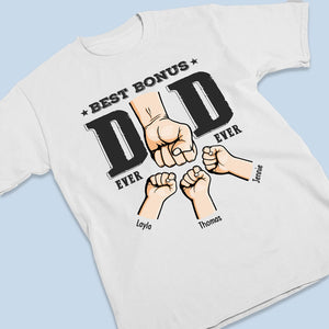 Meilleur papa bonus de tous les temps - T-shirt, sweat à capuche, sweat-shirt unisexe personnalisé pour la famille - Cadeau de fête des pères et d'anniversaire pour papa