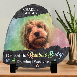 Photo personnalisée « Tu me manqueras pour le reste de ma vie » - Pierre commémorative personnalisée en forme de cœur - Cadeau de condoléances pour les propriétaires d'animaux et les amoureux des animaux
