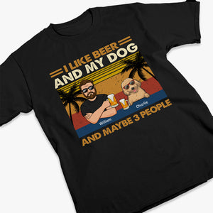 J'aime la bière et mes chiens - T-shirt unisexe personnalisé, sweat à capuche, sweat-shirt - Vacances d'été, cadeau pour les propriétaires d'animaux et les amoureux des animaux