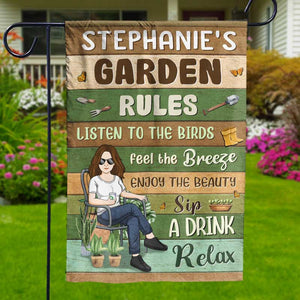 Règles de jardinage pour vous - Drapeau de jardin personnalisé - Cadeaux pour les amateurs de jardinage