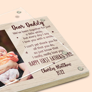 Je t'aime vraiment, vraiment - Cadre photo magnétique personnalisé en acrylique pour la famille - Cadeau de fête des pères, d'anniversaire pour papa