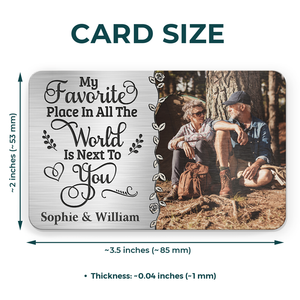 Carte portefeuille personnalisée en aluminium avec photo « Mon cœur est partout où tu es » pour couple, cadeau pour mari et femme, anniversaire