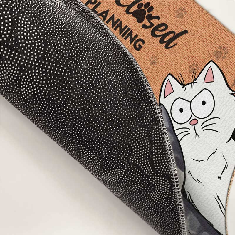 Gardez la porte fermée, chats prévoyant de s'échapper - Tapis décoratif personnalisé pour chat - Cadeau de pendaison de crémaillère, cadeau pour propriétaires d'animaux et amoureux des animaux