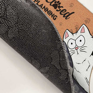 Gardez la porte fermée, chats prévoyant de s'échapper - Tapis décoratif personnalisé pour chat - Cadeau de pendaison de crémaillère, cadeau pour propriétaires d'animaux et amoureux des animaux